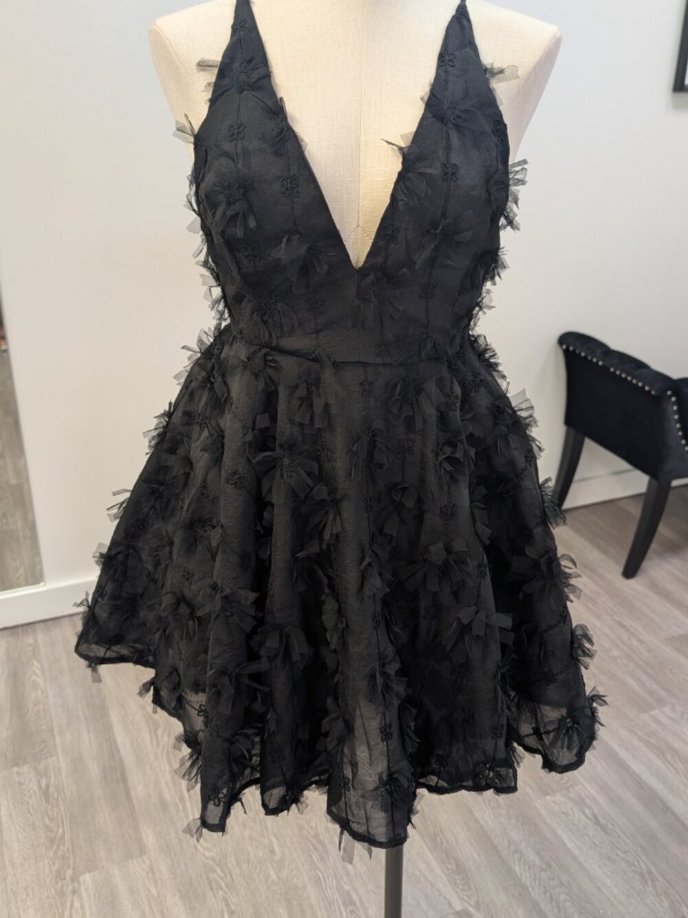 Mable, contemporary black summer dress, size S, M and L avail